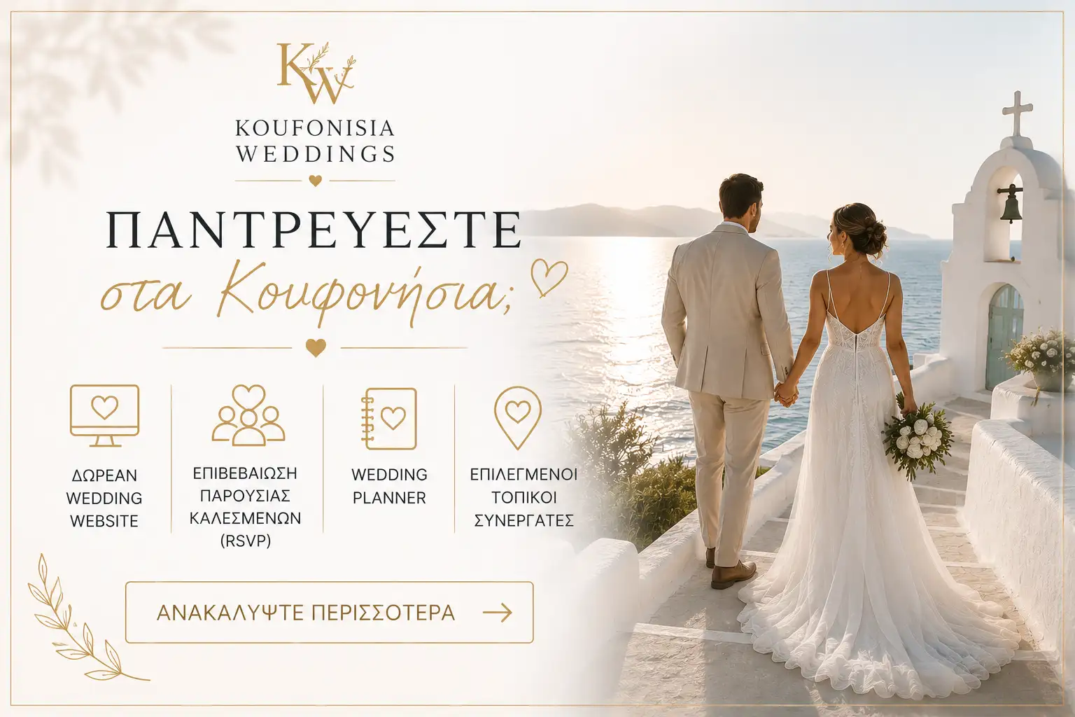 Koufonisia Weddings – δωρεάν Wedding Website, RSVP και οργάνωση γάμου στα Κουφονήσια